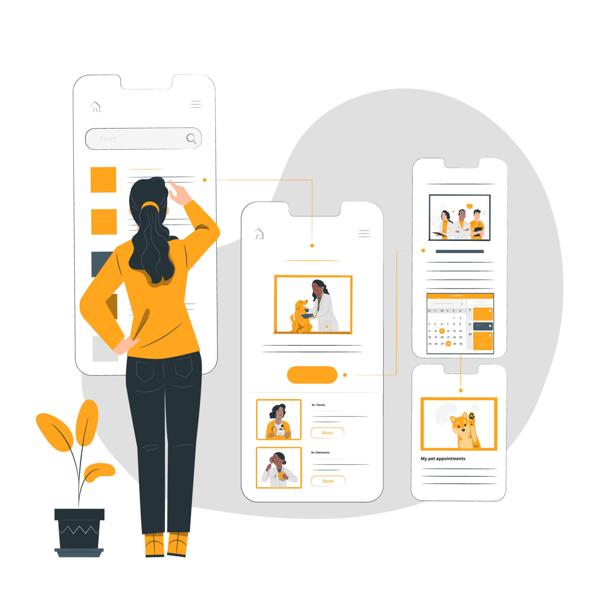 Woman creating an app